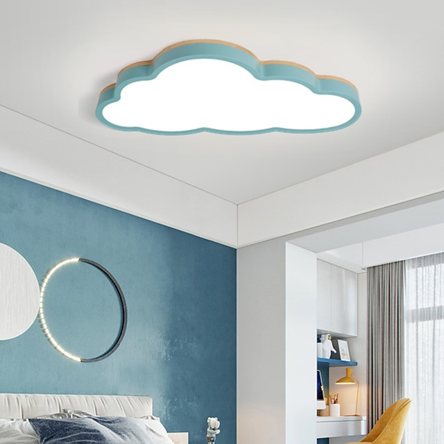 led loftslamper farve skyer formet dæmpbar børneværelse forsænket loftslampe metal træ baby værelse belysningsarmatur til drenge