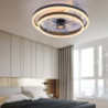Loftlampe med lys flush-mount lavprofil indendørs Loftlampe, 19,5″ dæmpbare bladeløse Loftlampe med fjernbetjening, smarte 3 far