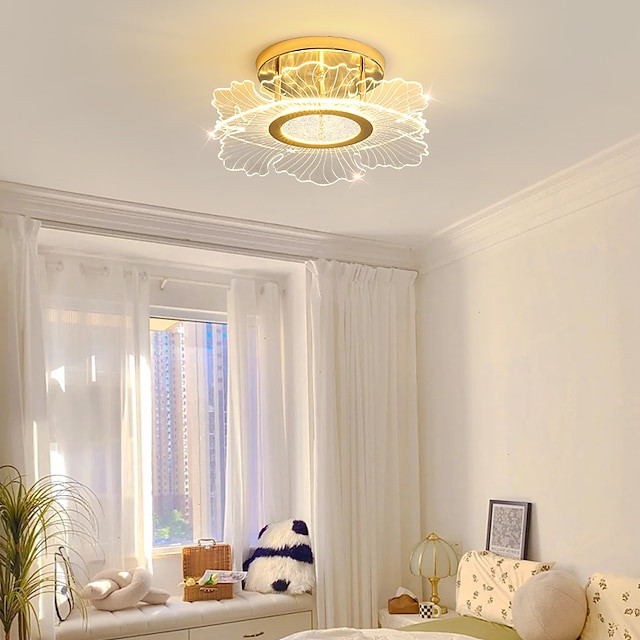 led loftslamper blomsterform lysekrone 45cm cirkeldesign, moderne led loftslamper til stuelampe akryl soveværelse studie varm be