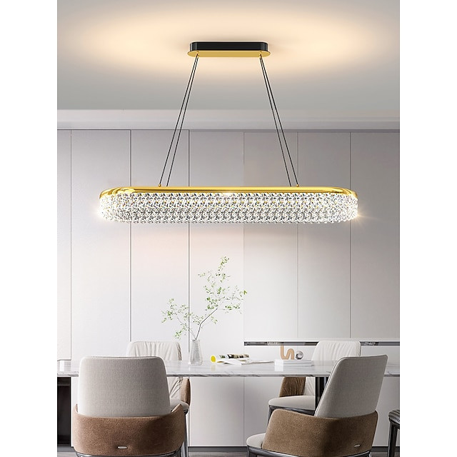 led lysekroner linje design 100cm dæmpbar rektangel sort/guld lysekroner