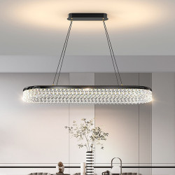 led lysekroner linje design 100cm dæmpbar rektangel sort/guld lysekroner