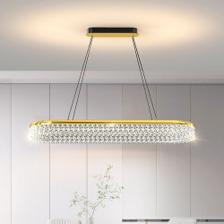 led lysekroner linje design 100cm dæmpbar rektangel sort/guld lysekroner