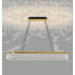 led lysekroner linje design 100cm dæmpbar rektangel sort/guld lysekroner