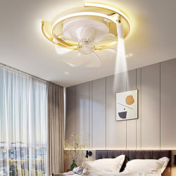 Loftlampe med lys ca & fjernbetjening 50cm 3-lys dæmpbar 6 vindhastigheder moderne loftventilator til soveværelse, stue, lille v