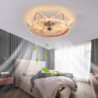 loft ventilator med lys cirkel design app & fjernbetjening 100cm 5-lys dæmpbar 6 vindhastigheder moderne Loftlampe til soveværel