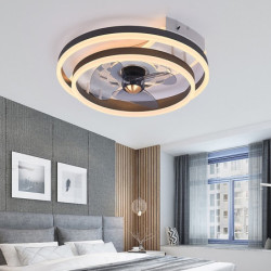 Loftlampe med lys med fjernbetjeningsringdesign 19,5″ lavprofil indendørs Loftlampe med lav profil, smart 3 farver 6 hastigheder