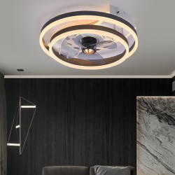 Loftlampe med lys med fjernbetjeningsringdesign 19,5″ lavprofil indendørs Loftlampe med lav profil, smart 3 farver 6 hastigheder