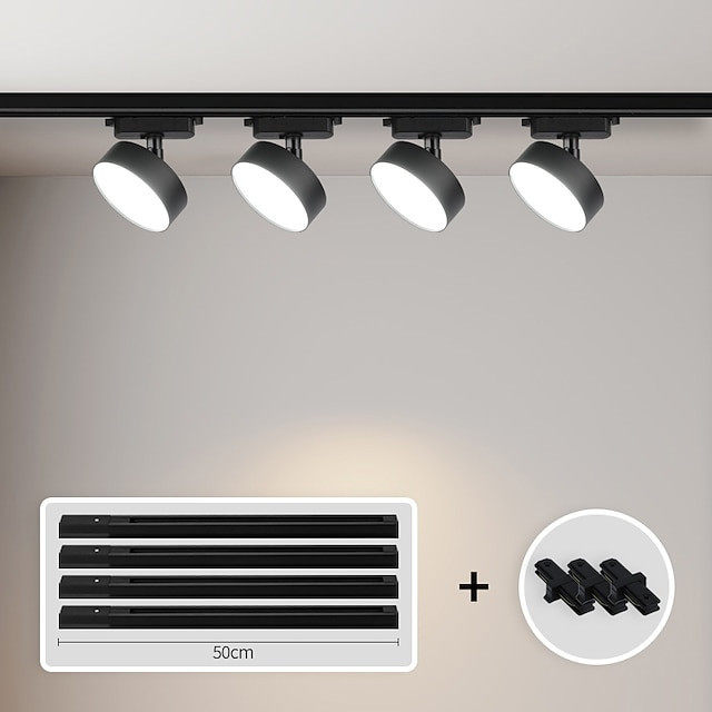 led skinnebelysningssæt dæmpbart 1-hovedet loftspotLys perler fjernbetjening rc spotlys justerbart lyshoved til accent opgavebel