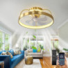 loftventilator med lysdæmpbart cirkeldesign krystal 50cm 6 vindhastigheder moderne Loftlampe til soveværelse, stue app & fjernbe