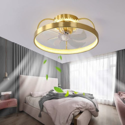 loftventilator med lysdæmpbart cirkeldesign krystal 50cm 6 vindhastigheder moderne Loftlampe til soveværelse, stue app & fjernbe