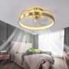 loftventilator med lysdæmpbart cirkeldesign krystal 50cm 6 vindhastigheder moderne Loftlampe til soveværelse, stue app & fjernbe