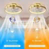 loftventilator med lysdæmpbart cirkeldesign krystal 50cm 6 vindhastigheder moderne Loftlampe til soveværelse, stue app & fjernbe