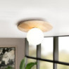 led loftslampe 12cm geometriske former indbygningslys keramisk træ kunstnerisk stil formel stil loftslampe til korridor varm hvi