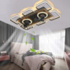 loftventilator med lys ca & fjernbetjening 101cm dæmpbar 6 vindhastigheder sputnik design projektion moderne loftventilator til