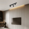 LED-loftspotLyss justerbare dæmpbare faste skinnebelysningssæt, 3-vejs sorte loftsmonteringsspotlamper, retningsbestemt spotLys-