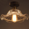 semi flush monteret loftslampe, moderne lysarmatur med skærm med frø i glas, olie gnidet bronze finish til entre korridor køkken