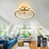 loft ventilator med lys cirkel design app & fjernbetjening 50cm dæmpbar 6 vindhastigheder moderne Loftlampe til soveværelse, stu