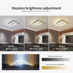 led loftslampe sort firkantet fjernbetjening 19,5″ sort firkantet loftslampe dæmpbar stuelampe moderne køkken gang soveværelse