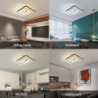 led loftslampe sort firkantet fjernbetjening 19,5″ sort firkantet loftslampe dæmpbar stuelampe moderne køkken gang soveværelse