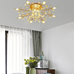 led loftslampe rustfrit stål indbygningsloftslampe 75cm 5-lys sputnik design Loftlampe krystal lysekroner til stuen kan kun dæmp