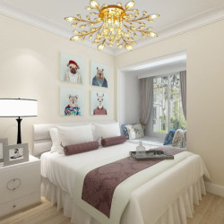 led loftslampe rustfrit stål indbygningsloftslampe 75cm 5-lys sputnik design Loftlampe krystal lysekroner til stuen kan kun dæmp