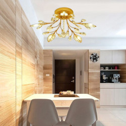 led loftslampe rustfrit stål indbygningsloftslampe 75cm 5-lys sputnik design Loftlampe krystal lysekroner til stuen kan kun dæmp