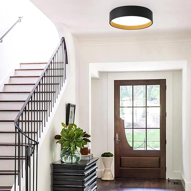 indbygget loftslampe 15,6/19,5 tommer led loftslampe mat sort indvendig guld trækorn indendørs belysning lampe loft velegnet til