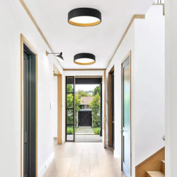 indbygget loftslampe 15,6/19,5 tommer led loftslampe mat sort indvendig guld trækorn indendørs belysning lampe loft velegnet til