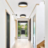 indbygget loftslampe 15,6/19,5 tommer led loftslampe mat sort indvendig guld trækorn indendørs belysning lampe loft velegnet til