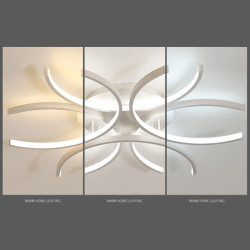60cm LED loftslampe moderne nordiske geometriske blomsterformer stilfulde flush mount lys stue spisestue soveværelse metalmalede