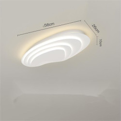 moderne loftslampe dæmpbar med fjernbetjening kontral 56cm planmonteret loftslampe akryl lampeskærm lysekrone soveværelse stue s