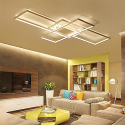 led loftslampe firkantet lineært design 90cm indbygningslys aluminium moderne moderne malede finish stue lys kun dæmpbar med fje