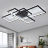 led loftslampe firkantet lineært design 90cm indbygningslys aluminium moderne moderne malede finish stue lys kun dæmpbar med fje