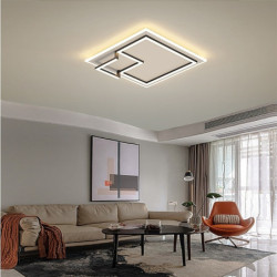 led loftslampe 45cm dæmpbar firkantet design flush mount lys akryl kunstnerisk stil formel stil moderne stil sort kunstnerisk no