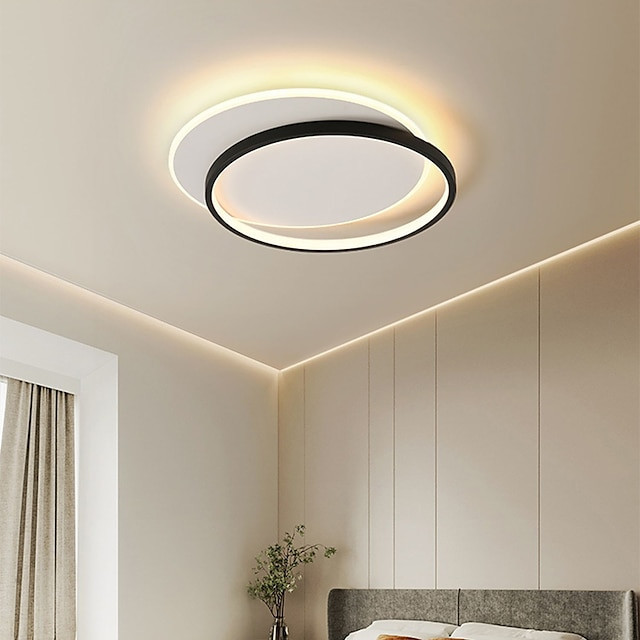 led loftslampe dæmpbar aluminium akryl skiveskærm moderne skandinavisk stil flush mount belysning moderne interiør dekoration -