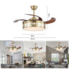 Loftlampe med lys cirkel design app & fjernbetjening krystal 50cm dæmpbar 6 vindhastigheder moderne Loftlampe til soveværelse, s