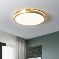 led loftslampe cirkel rundt design 50cm indbygningslys kobber til stue