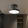 moderne led semi-flush mount loftslampe, 12 cm 3-farve lysskiftende sort/guld loftslampe, kobber loftslysekrone, boligindretning