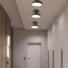 moderne led semi-flush mount loftslampe, 12 cm 3-farve lysskiftende sort/guld loftslampe, kobber loftslysekrone, boligindretning
