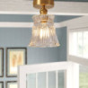 semi flush mount loftlampe lys kobber 12cm glas skærm lampe loft lys armatur belysning