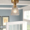 semi flush mount loftlampe lys kobber 12cm glas skærm lampe loft lys armatur belysning
