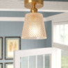 semi flush mount loftlampe lys kobber 12cm glas skærm lampe loft lys armatur belysning