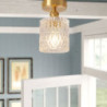 semi flush mount loftlampe lys kobber 12cm glas skærm lampe loft lys armatur belysning