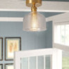 semi flush mount loftlampe lys kobber 12cm glas skærm lampe loft lys armatur belysning