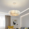 led pendel lysekrone lækker ekstra stor 50cm 6-lys hvid fjerbuket pendellampe romantisk monteret lysarmatur til restaurant sovev