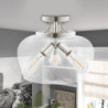 loftslampe moderne industrielt klart glas skærm 3 pærer mat sort semi flush mount loftlampe armatur til køkkenø spisebord entre