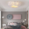50/60/70cm ledet loftlampe nordisk romantisk fjer design hvid lyserød grå mørkegul soveværelse stue spisestue restaurant piger o