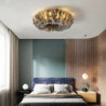 50/60/70cm ledet loftlampe nordisk romantisk fjer design hvid lyserød grå mørkegul soveværelse stue spisestue restaurant piger o