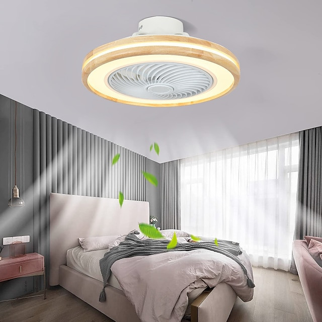 led Loftlampe med lys, der kan dæmpes med fjernbetjening kontral 20″ flush mount loftslampe akryl lampeskærm lysekrone soveværel
