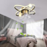 Loftlampe med lys dæmpbart cirkeldesign krystal 57cm 6 vindhastigheder moderne Loftlampe til soveværelse, stue app & fjernbetjen